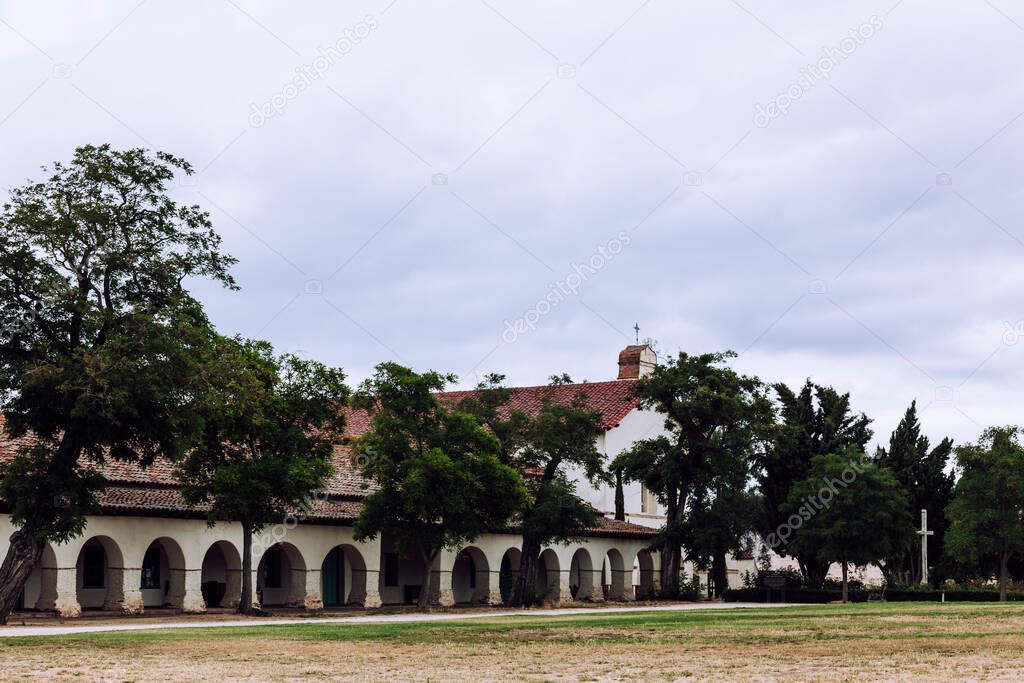 The mission San Juan Bautista of the royal road in California founded by the friar Junipero Serra