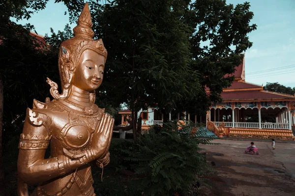 Estátua Buda Templo Laos — Fotografia de Stock