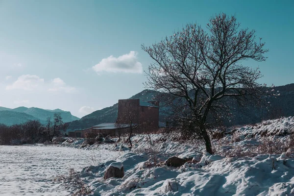 Снежные Поля Матарранье Провинция Теруэль Испания — стоковое фото