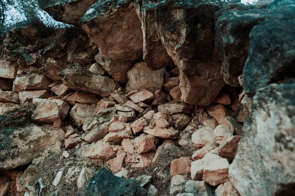 Arte Construir Muros Piedra Seca Tradicional Las Zonas Rurales Croacia — Foto de Stock