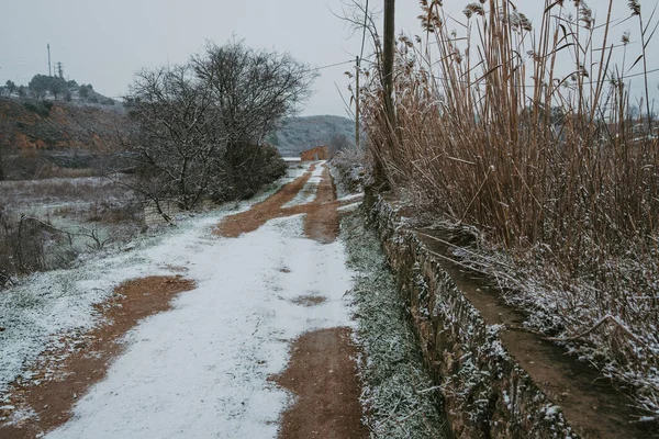 Tormenta Filomena Afecta Varios Lugares España Especialmente Provincia Teruel Donde — Foto de Stock