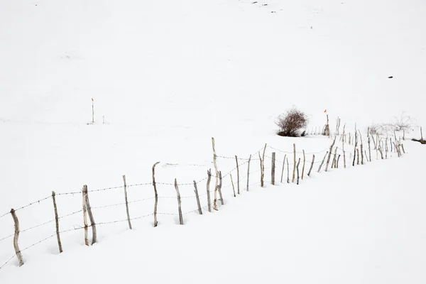 Проволока, погребенная под снегом — стоковое фото
