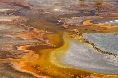 Yellowstone Ulusal Parkı 'ndaki Firehole Spring' in soyut görüntüsü