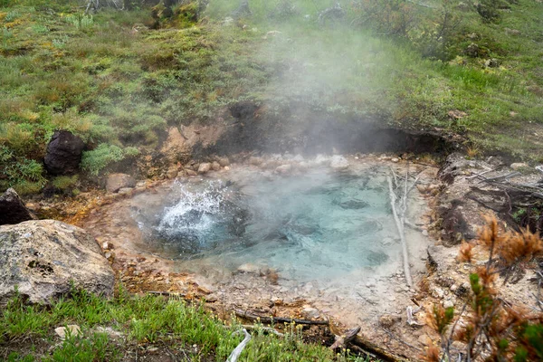 Bubbling Geyser Fonte Termal Área Artists Paint Pot Parque Nacional — Fotografia de Stock