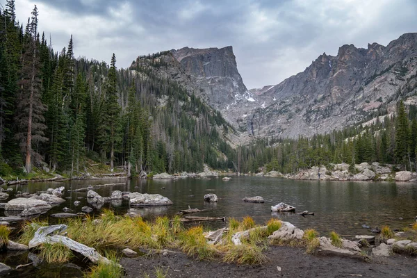 Dream Lake Rocky Mountain National Park Colorado Día Nublado Otoño — Foto de Stock