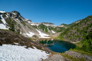 Washington 'daki Heather Meadows Dağı' nın manzarası.