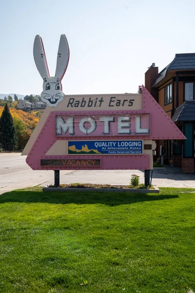 Steamboat Springs Colorado September 2020 Vintage Retro Neon Sign Rabbit Stock Image
