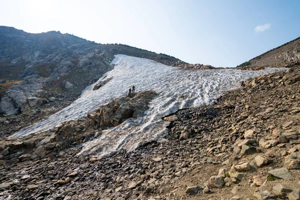 Smeltende Marys Gletsjer Colorado Bij Idaho Springs Onherkenbare Wandelaars Tonen — Stockfoto