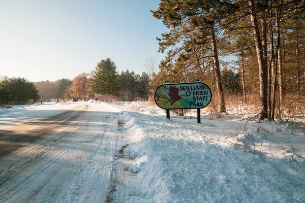 Marine Croix Minnesota January 2021 Welcome Sign William Brien State — Stok fotoğraf