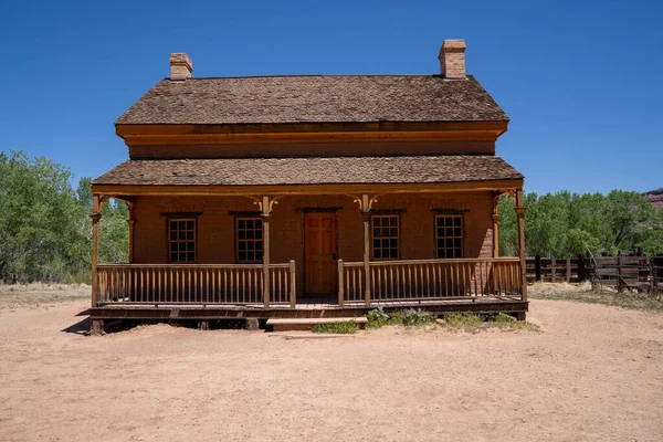 Zicht Een Verlaten Huis Spookstad Grafton Utah — Stockfoto