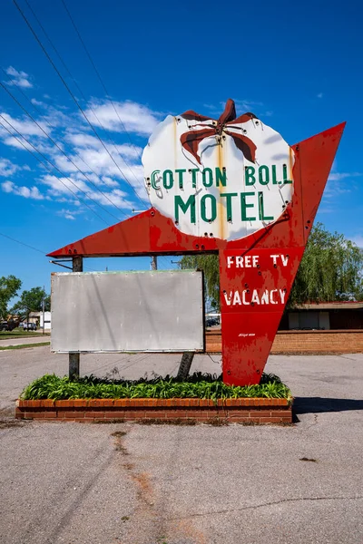Canute Oklaholma Maj 2021 Närbild Den Berömda Cotton Boll Motel — Stockfoto