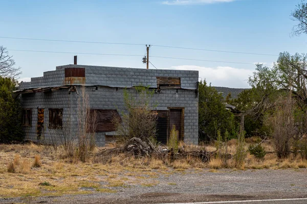 Antiguo Edificio Espeluznante Abandonado Cerca Claunch Nuevo México Pueblo Fantasma —  Fotos de Stock