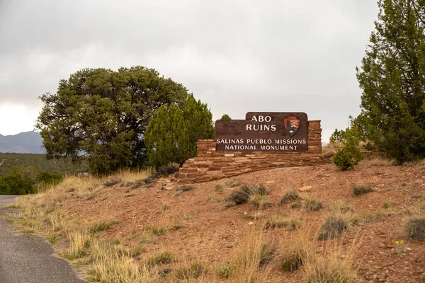 New Mexico Usa Mai 2021 Willkommensschild Für Die Abo Ruinen — Stockfoto