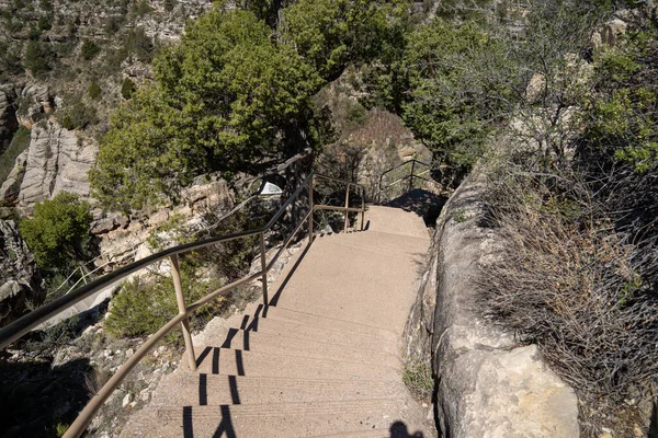 Wybrukowany Szlak Turystyczny Wzdłuż Szlaku Island Trail Parku Narodowym Walnut — Zdjęcie stockowe