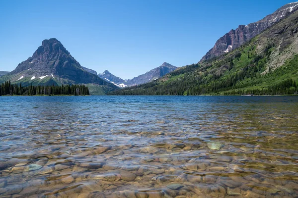 Lago Dos Medicinas Parque Nacional Glaciar Montana — Foto de Stock