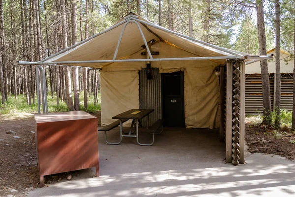 Wyoming Usa June 2021 Rustic Tent Cabins Colter Bay Village — стокове фото
