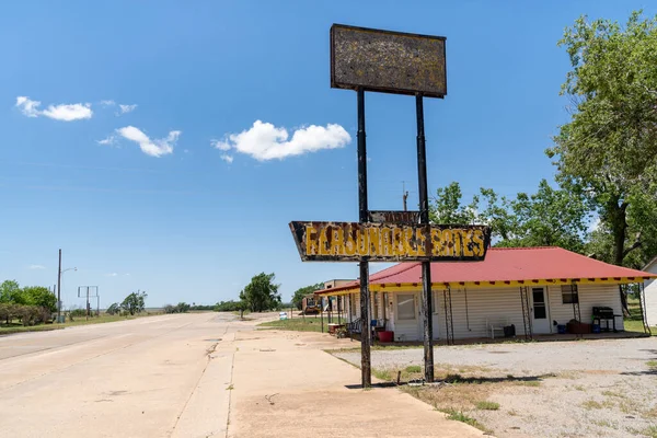 Texola Oklahoma 2021 Május Egykori Elm Motel Mentén Most Elhagyatott — Stock Fotó