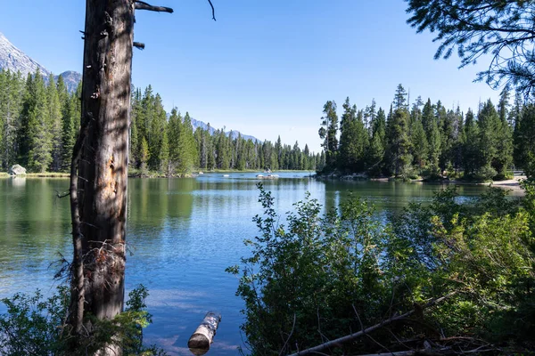 Beautiful String Lake Grand Teton National Park Summer Sunny Day — Stock Photo, Image