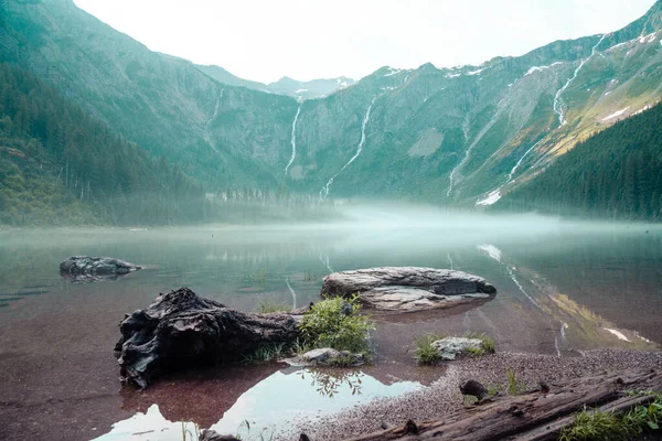 Lago Avalanche Parque Nacional Glacier Filtro Artístico Aplicado — Fotografia de Stock