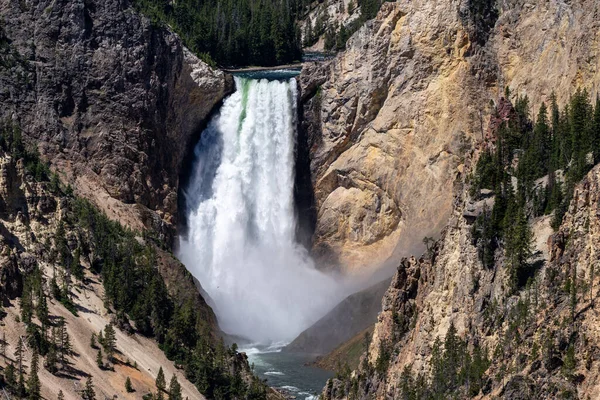 Artistas Ponto Mostrando Quedas Mais Baixas Grand Canyon Yellowstone Parque — Fotografia de Stock