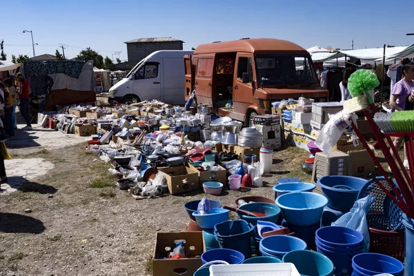 Grande Offre Sujets Dans Marché Rue Kocaj Albanie — Photo