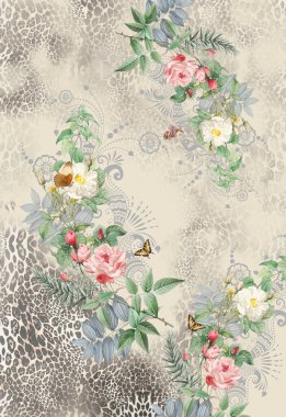 Çiçekler gül buketi romantik tasarım 