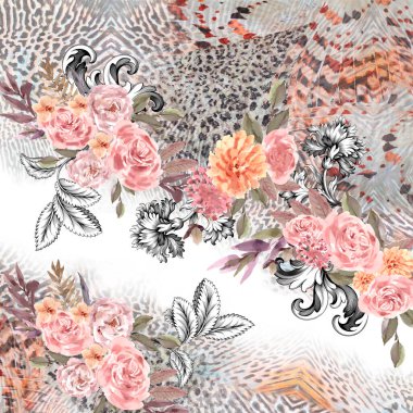 çiçek geometrik renk tasarımı