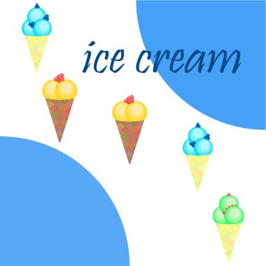 Vektör illüstrasyonu, dondurma arkaplanı.