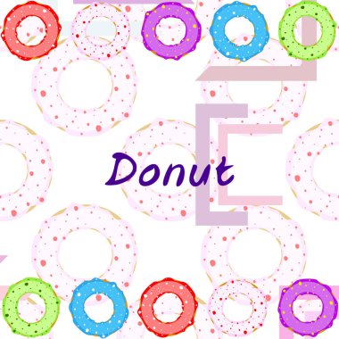 Renkli jöleli çörekler. Vektör arkaplanı.