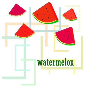 Karpuz. Banner sulu olgun karpuz dilimleri. Yaz zamanı..