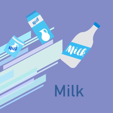 Vektör illüstrasyonu, süt dijital duvar kağıdı