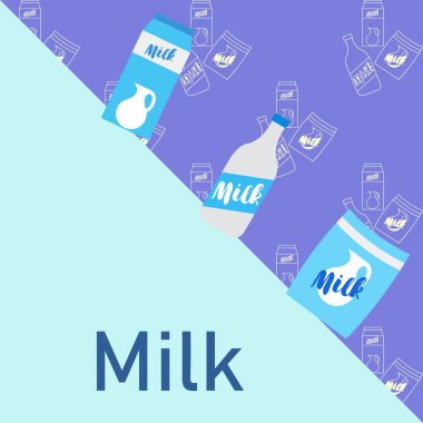 Vektör illüstrasyonu, süt dijital duvar kağıdı