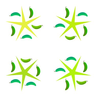 Taze salatalık, çiftçi pazarı tasarımı. Vektör arkaplanı.