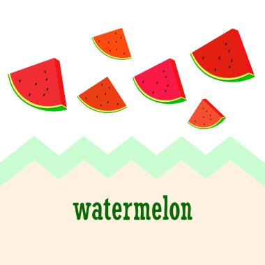 Karpuz. Banner sulu olgun karpuz dilimleri. Yaz zamanı..