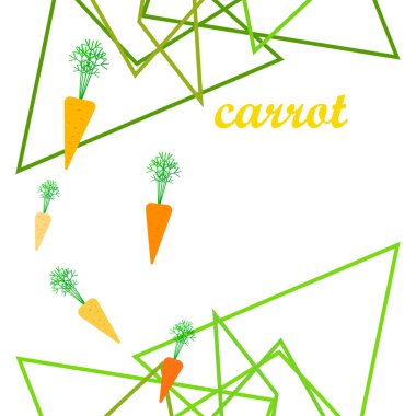 Havuç. Organik gıda posteri. Çiftçi pazarı tasarımı. Vektör arkaplanı.