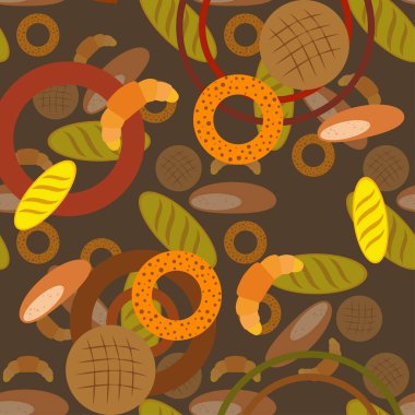 çeşitli fırın ürünleri, vektör illüstrasyonu.