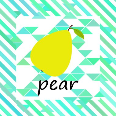 Armudun vektör çizimi. Taze karikatür organik meyve.