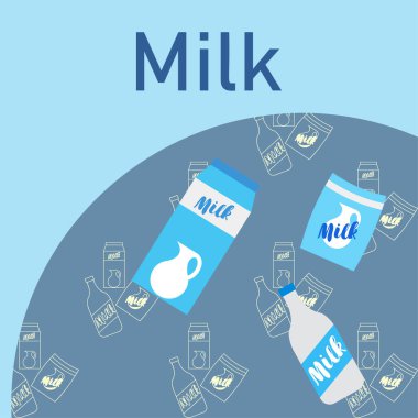 Vektör illüstrasyonu, süt dijital duvar kağıdı