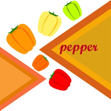 Biber. Taze sebzeler. Organik gıda posteri. Çiftçi pazarı tasarımı. Vektör arkaplanı