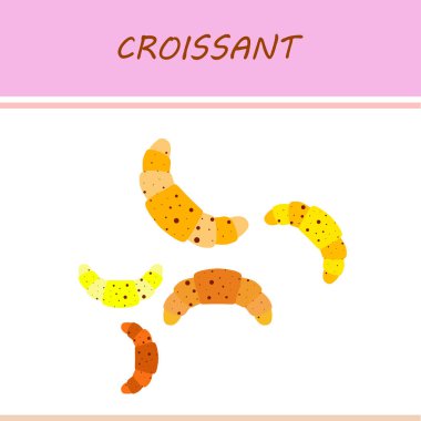 Harfli taze kruvasanlar, vektör arkaplan