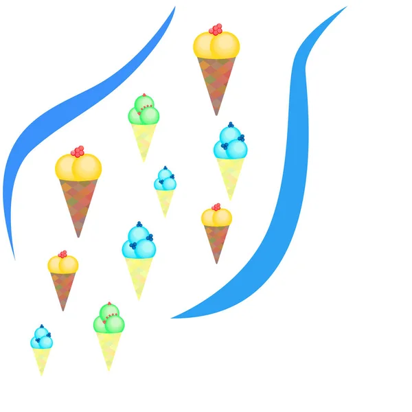 Ilustración Vectorial Fondo Helado — Vector de stock