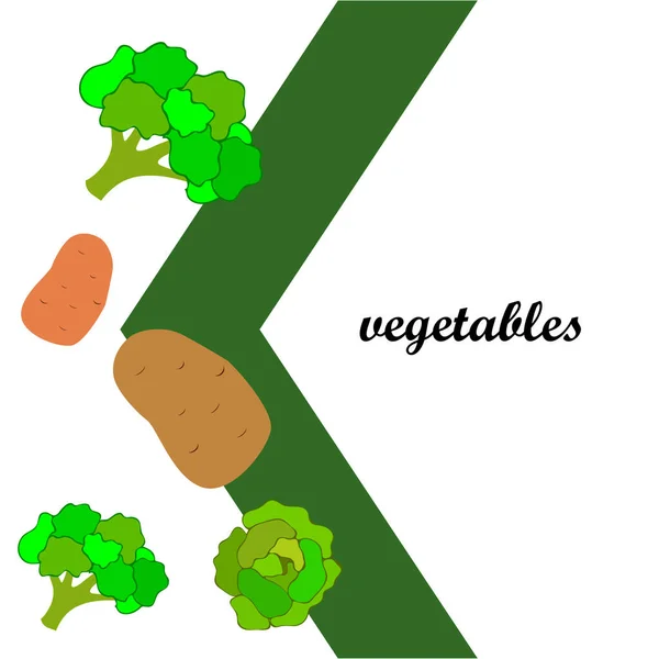 卷心菜 西兰花 新鲜蔬菜 有机食品海报 农贸市场设计 矢量背景 — 图库矢量图片