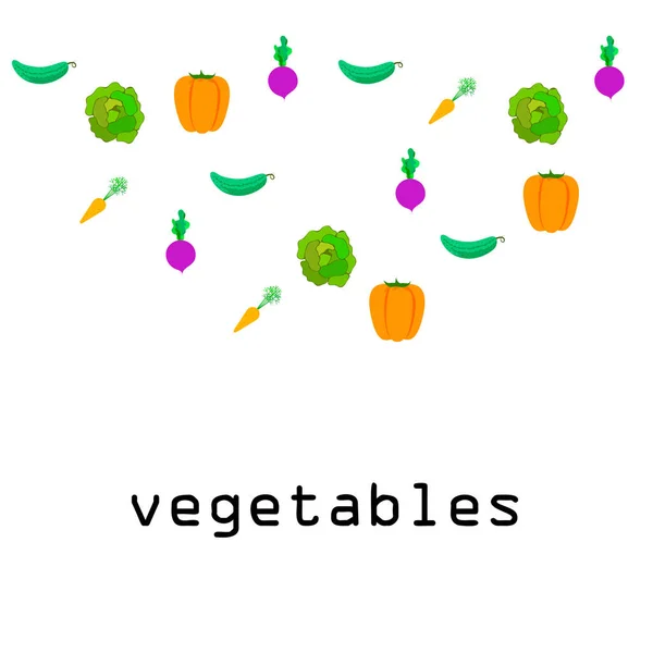 Organikus Zöldség Vektor Illusztráció Háttér — Stock Vector