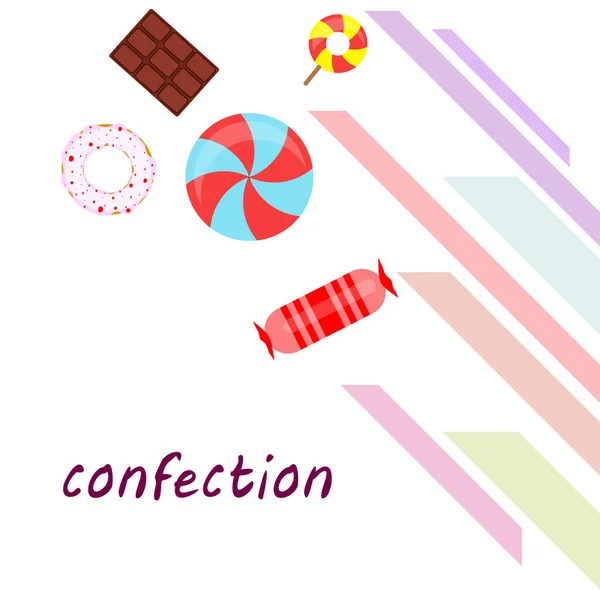 Bonbons Colorés Vecteur Illustration Fond — Image vectorielle