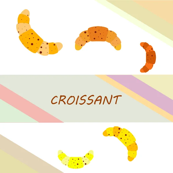 Croissants Frais Avec Lettrage Fond Vectoriel — Image vectorielle