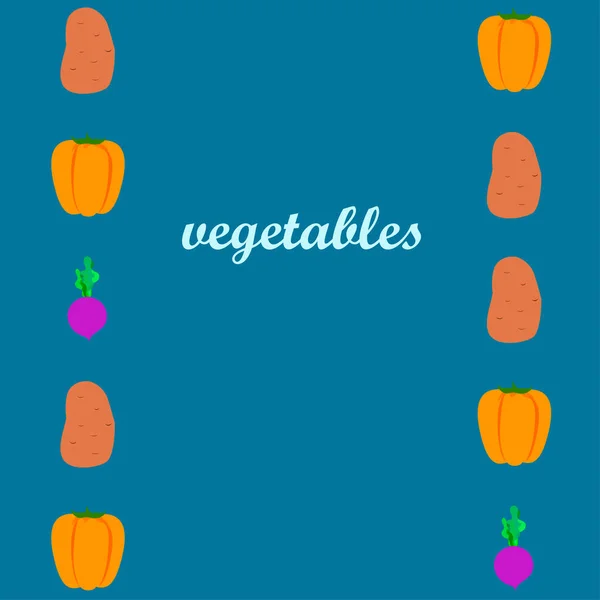 Poster Légumes Bio Illustration Vectorielle — Image vectorielle