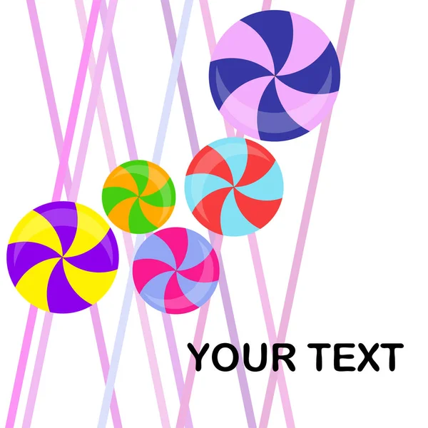 Illustration Vectorielle Sucettes Colorées Fond — Image vectorielle