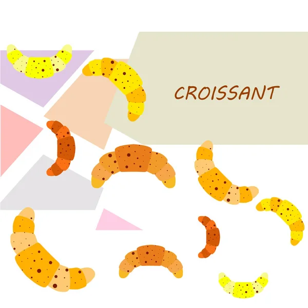 Friss Croissant Betűkkel Vektor Háttér — Stock Vector