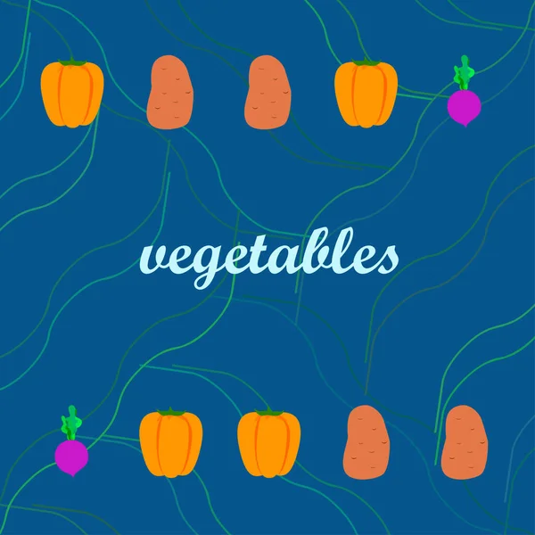 Плакат Органічних Овочів Векторні Ілюстрації — стоковий вектор