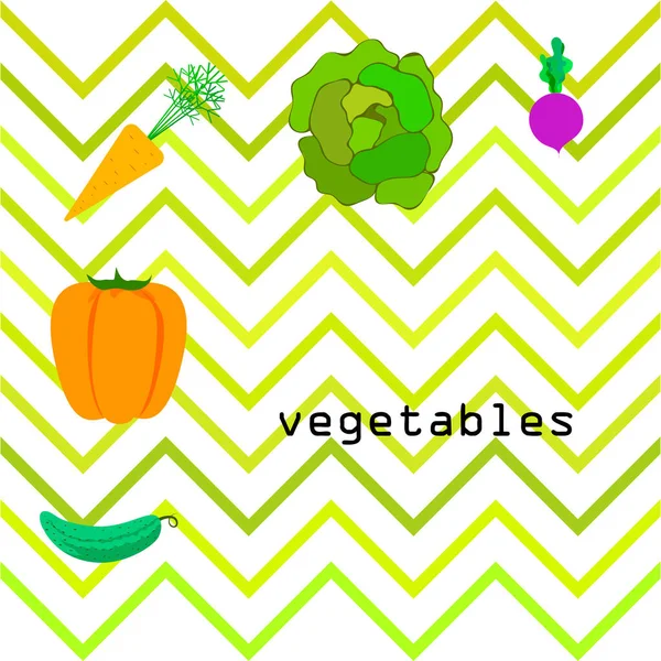 Orgánica Verduras Vector Ilustración Fondo — Archivo Imágenes Vectoriales